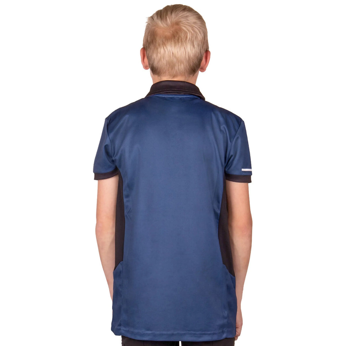 QHP Sport shirt Kai Junior-Black/Blue-140