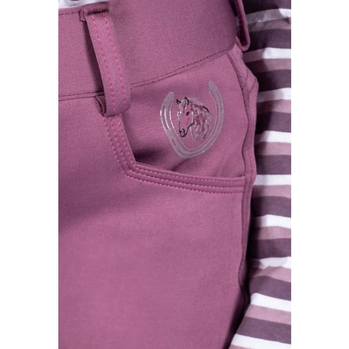 HKM Riding Breeches-Alva-Silicone Full Seat-Dark Lilac