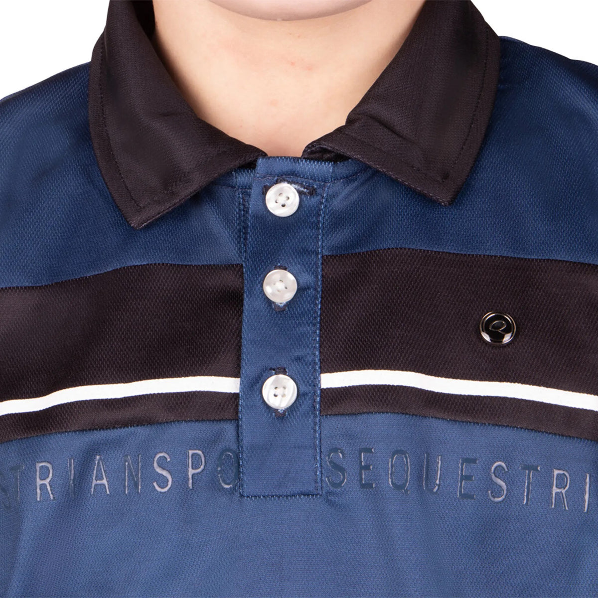 QHP Sport shirt Kai Junior-Black/Blue-128