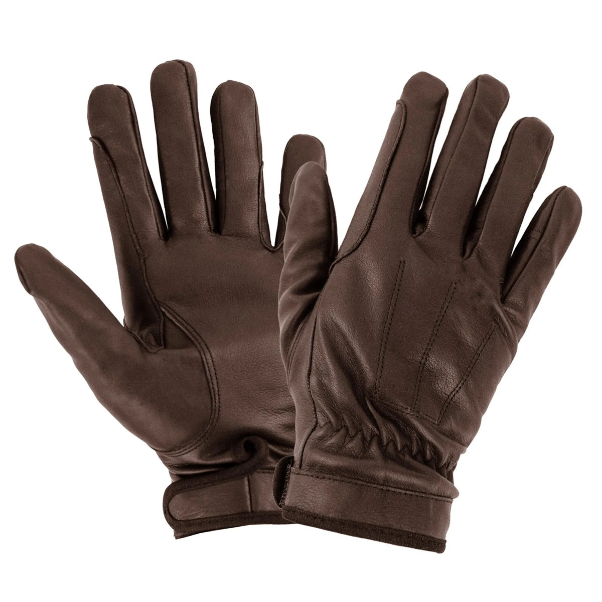 Equetech Junior Leather Show Gloves-Brown-3