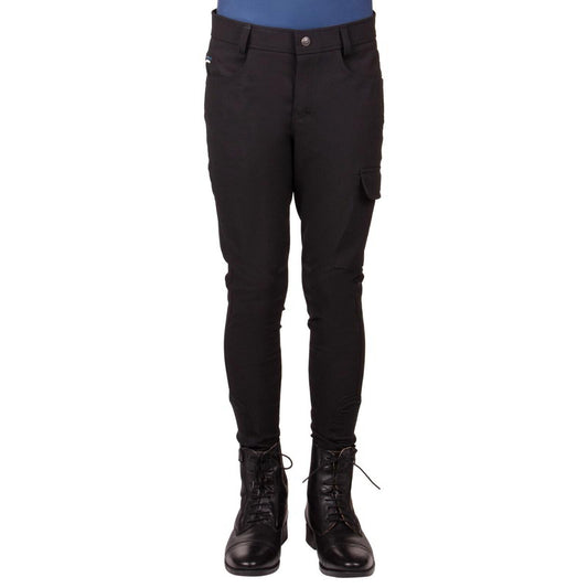 QHP Breeches Swen Junior leg grip-Black-176
