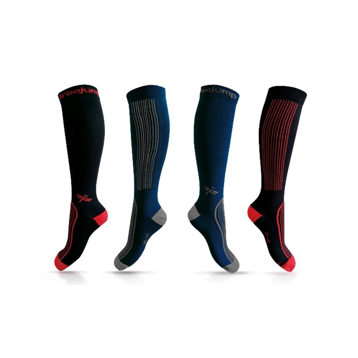Freejump Technical Riding Socks-Navy/Grey-39/42