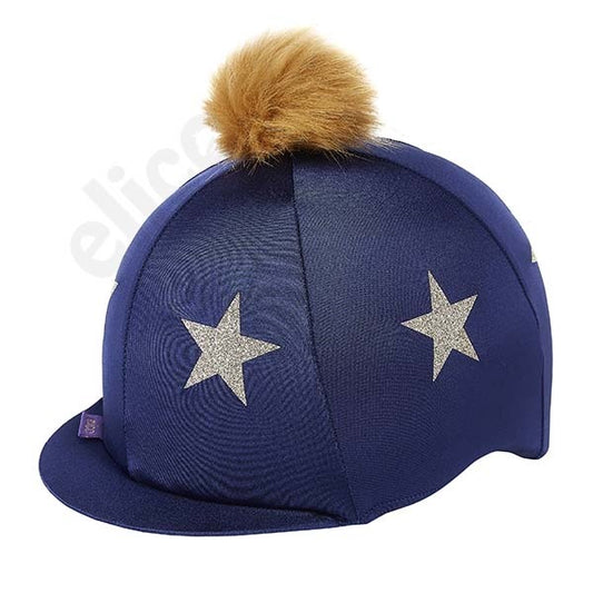 Elico Twinkle Star riding hat Cover Navy and Black