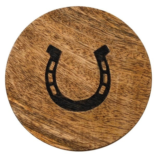 Mango Wood Horseshoe Coasters (x4)
