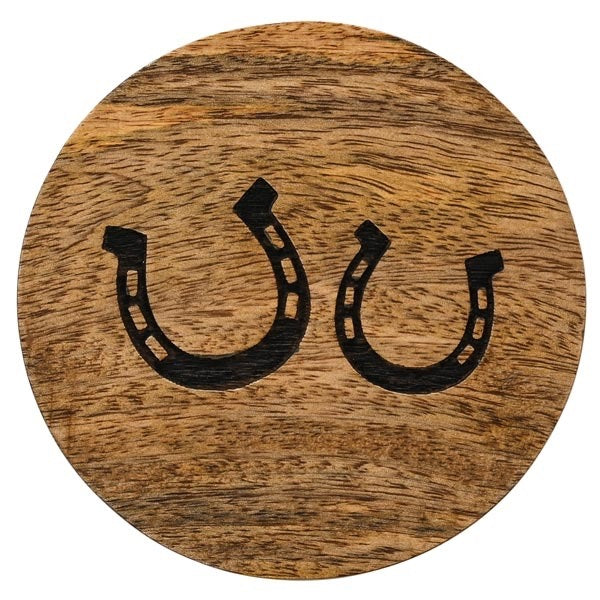 Mango Wood Horseshoe Coasters (x4)