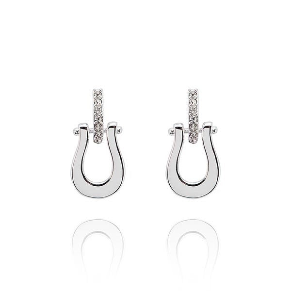 Horseshoe Silver Plated Earrings