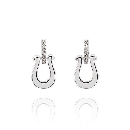 Horseshoe Silver Plated Earrings