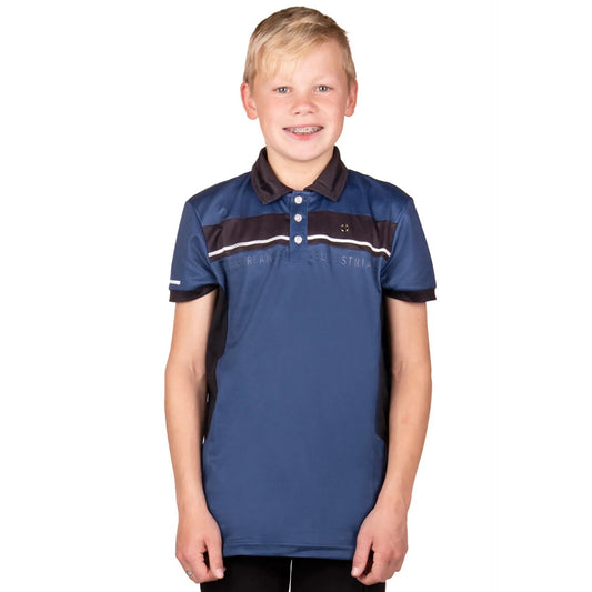 QHP Sport shirt Kai Junior-Black/Blue-128