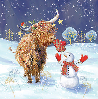 Premium Ling Christmas Cards: Highland Cow
