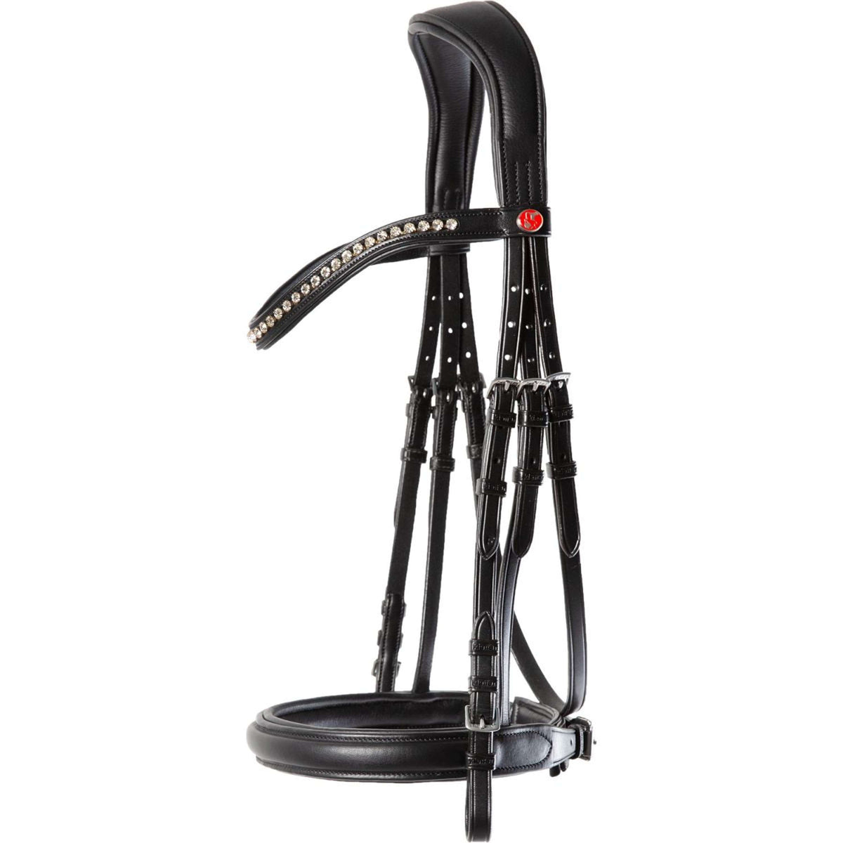Kieffer Bridle Ultrasoft Sue With Crystals Black/White Full