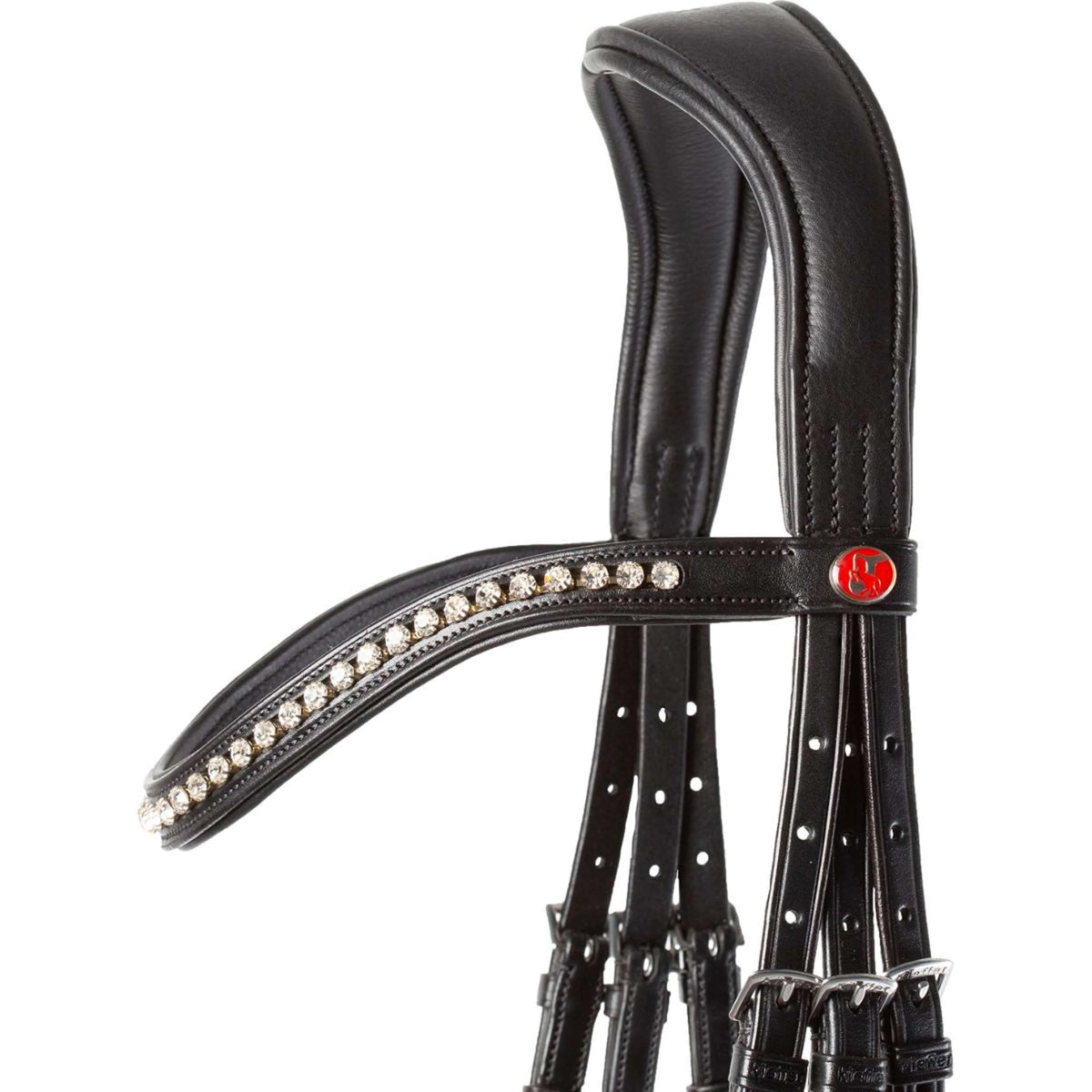 Kieffer Bridle Ultrasoft Sue With Crystals Black/White Full