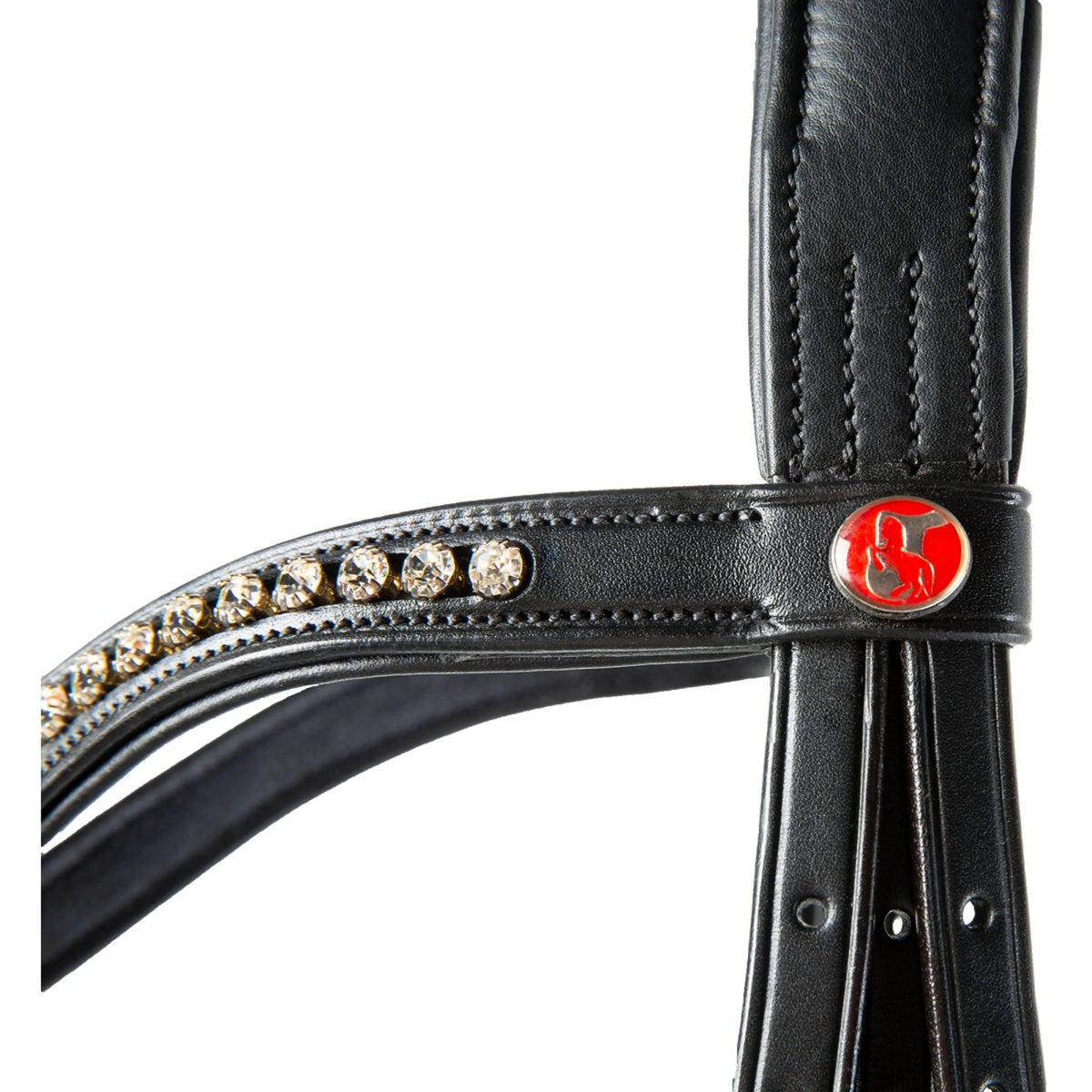 Kieffer Bridle Ultrasoft Sue With Crystals Black/White Full