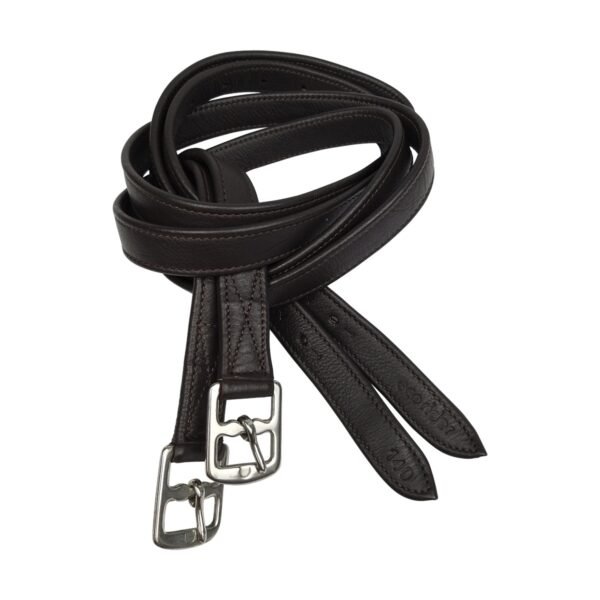 Anti-stretch stirrup leathers