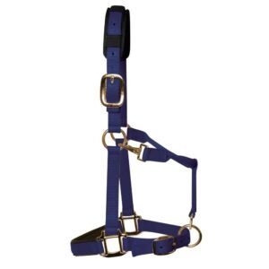 KM Elite Luxury Padded Headcollar & Lead Rope-Navy Blue-XXXS