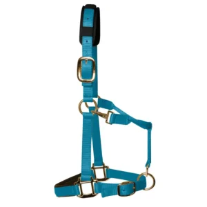KM Elite Luxury Padded Headcollar & Lead Rope-Pastel Blue-XXXS