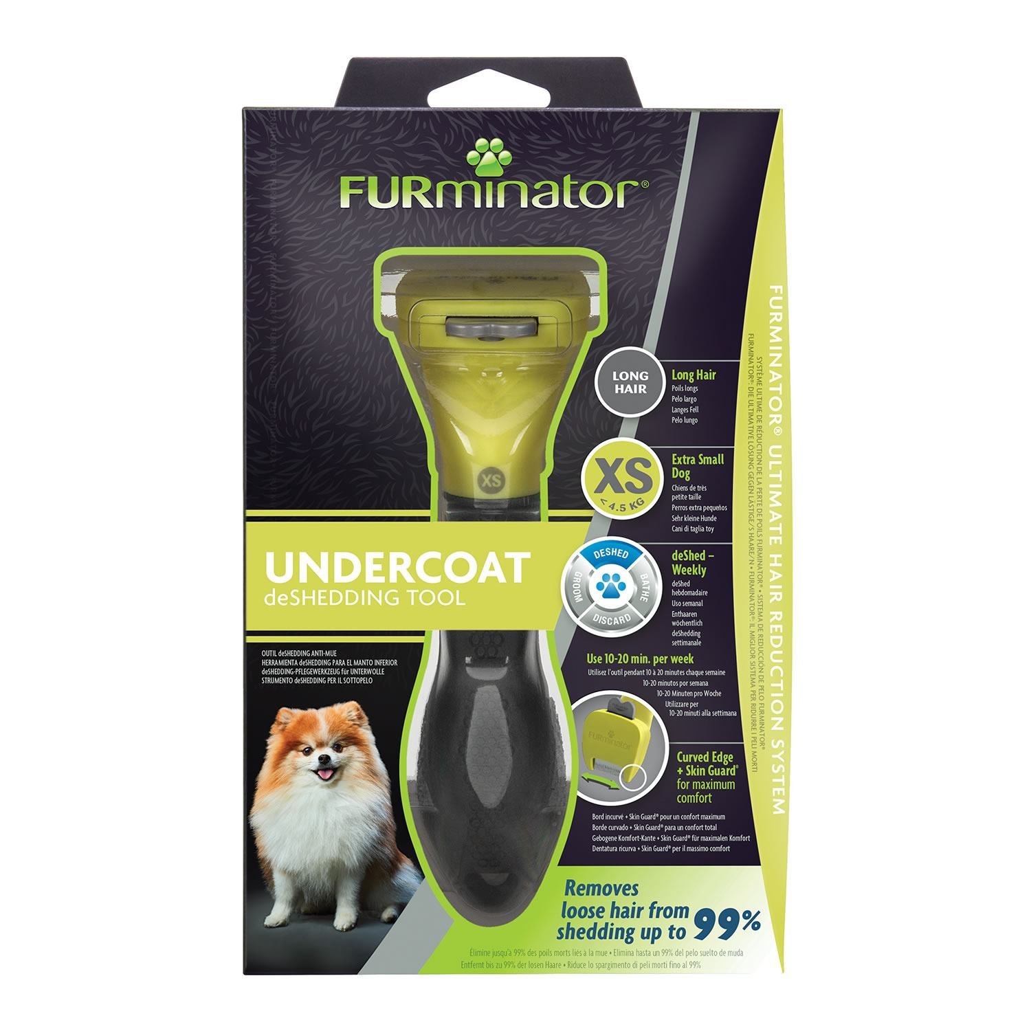 FURminator UNDERCOAT de SHEDDING TOOL for Dogs-X-S Dog/Long Hair