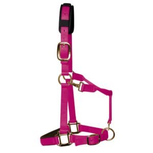 KM Elite Luxury Padded Headcollar & Lead Rope-Hot Pink-S