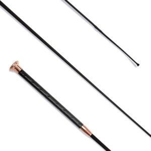 KM Elite Dressage Whip Black Leather Grip-Rose Gold-110cm