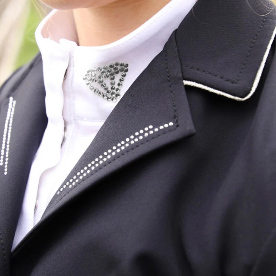 Hy Equestrian Cadiz Mizs Show Jacket-Black/Silver-7-8Yrs - Image 6