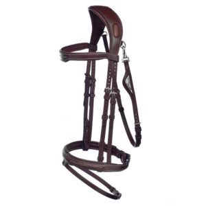 Equiline Anatomic Double Noseband Bridle-Brown-Full