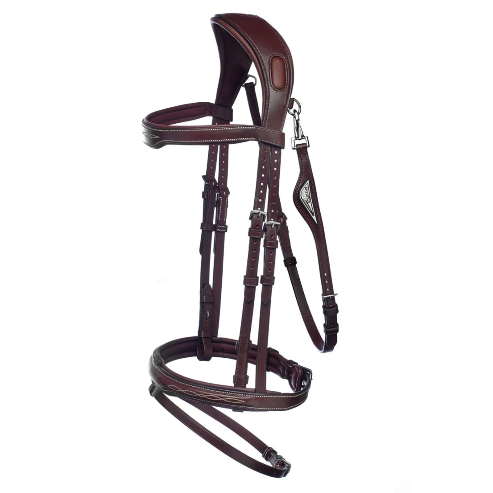 Equiline Anatomic Double Noseband Bridle-Brown-Full