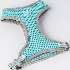 Hugo and Hudson London Mesh Dog Harness-Aqua Blue-L
