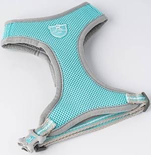 Hugo and Hudson London Mesh Dog Harness-Aqua Blue-L