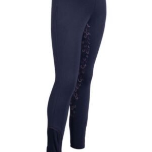 HKM Riding Leggings-Alva-Silicone Full Seat-Deep Blue