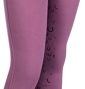 HKM Riding Leggings-Alva-Silicone Full Seat-Lilac-Age 6-7