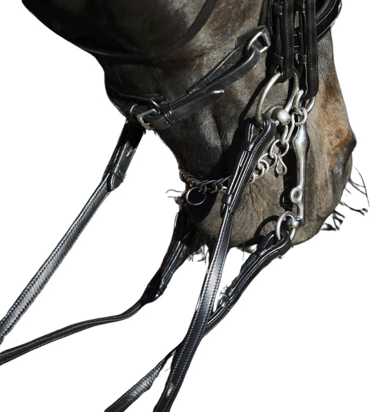 Kieffer Ultrasoft Amy double Bridle-Black-Cob - Image 3